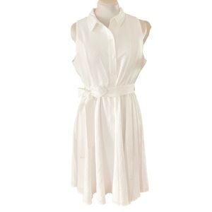 TOMMY HILFIGER size 14 Sleeveless White Dress